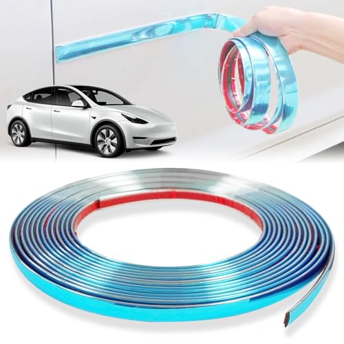 MeYuxg Chrom Zierleiste Selbstklebend 6mm*12M,Zierstreifen Auto, Universal Chromzierleiste Selbstklebend, Autoaufkleber Tuningfür Auto Karosserie Fenster Außen Dekoration(6mm,12M)