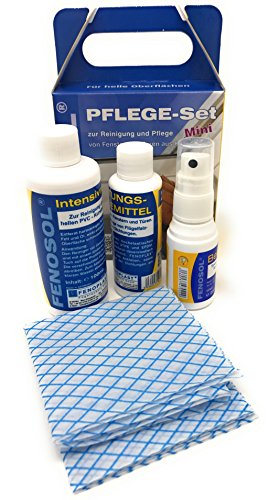 Pflege-Set für Fenster und Türen aus Kunststoff | Kunststoff-Reiniger + Dichtungs-pflegemittel + Beschlägespray | inkl. Pflegetuch von Bayram®