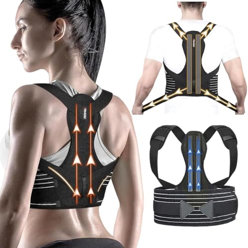 Rücken Geradehalter, Rückenstützgürtel Haltungskorrektur Damen Herren, Haltung Korrektur Gurt, Back Posture Corrector, Verstelbare Haltungstrainer Rückengurt für Schulter Nacken Rückenstütze(38'-47')