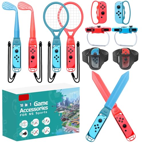 2024 Switch Sport Zubehör Set Bundle kompatibel mit Switch/ OLED Konsole, Familienparty-Paket Spiel Zubehör Set für Nintendo Switch & OLED Sportspiele