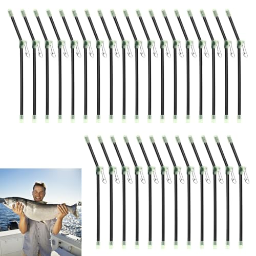VGECEE 30 Stück Fishing Anti Tangle Boom Set 20CM Anti Tangle Boom Mit Wirbel Futterkorb Sleeves Angeln Set Abstandshalter Röhrchen mit Wirbel Angelzubehör für Boots, See und Stauseeangeln