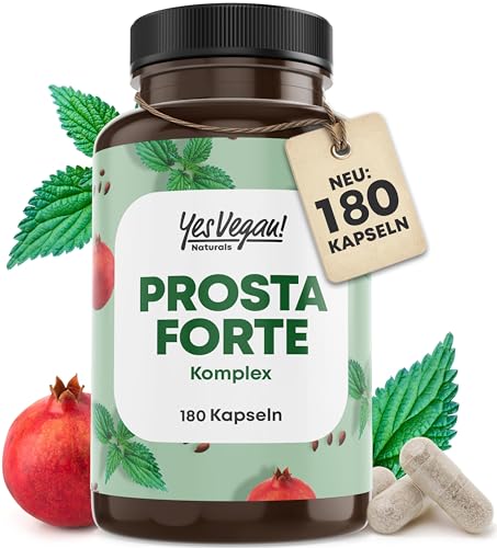 Prostata Kapseln hochdosiert (180 Kapseln) Komplex u.a. aus Kürbiskern, Brennnessel, Granantapfel, Selen uvm. - Vegan