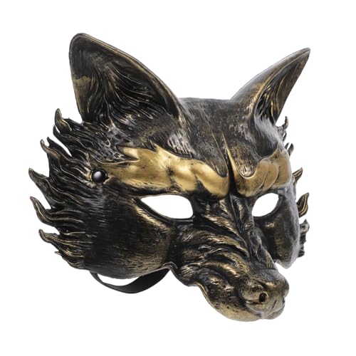 Retro Wolf Maske Maskerade Masken Frauen Maskieren Halloween Maskerade-masken Für Männer Wolfskostüm Wolfsmaske Für Erwachsene Wolf-kopfbedeckungsmaske Wolfsmasken Golden Schaum
