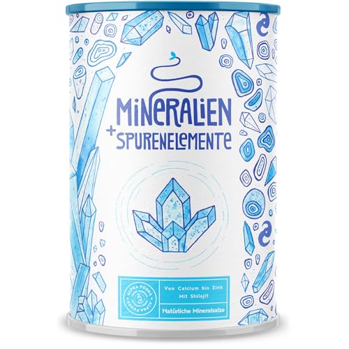 Mineralien & Spurenelemente - Kalium, Calcium, Magnesium, Zink, Eisen, Bor, Selen, Molybdän, Mangan, Kupfer, Jod, Chrom, Ur-Essenz Shilajit - Optimale Bioverfügbarkeit - 45 Tage Vorrat - 450g Pulver