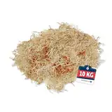 Holzwolle 10 kg - Polstermaterial & Füllmaterial für Pakete | Naturbelassen & Staubarm | Alternative zu Verpackungschips | unbehandelte Kiefernholzwolle