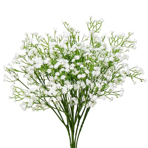 Schleierkraut Künstlich 6 STK Fake Deko Blumen Künstlich Gypsophila Artificial Flowers Weiße Künstliche Schleierkraut für Hochzeit Zuhause Deko