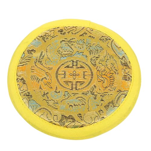 DRESSOOS 1 Stück Buddha Klangschalenkissen Runde Kissen Klangschalenkissen Meditationsschale Traditionelle Bechermatte Buddhistische Ritualinstrumente Buddhismusprodukte Kreis