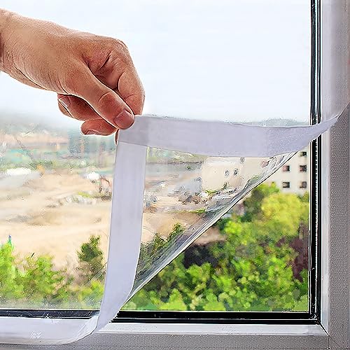 Mellroom Fenster Isolierfolie Thermo Cover Transparente 120cm X 160cm Zuschneidbar | zur Wärmedämmung an Fenstern Energiesparende Kälteschutz Fensterisolierung |selbstklebend Wiederverwendbar