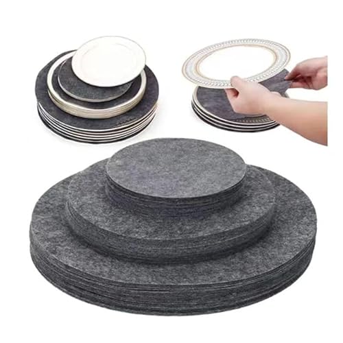 Filz-Trennscheiben für Teller, weiche Filz-Teller-Trenner, zum Schutz in Truhen, Küche, zur Geschirr-Aufbewahrung und -Organisation Restaurants Stapeln Trennen Tellern Teller (12.7cm/5in,C 80Stück)