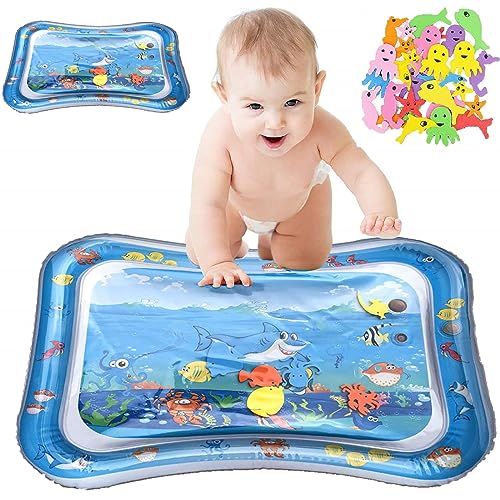 Wassermatte Baby,Wasserspielmatte Baby,Wasserspielmatte Spielzeug,Aufblasbare Bauchzeit Matte,Spielmatte Befüllbar mit Wasser,Aufblasbare Baby Bauchzeit Matte für Monate Mädchen und Jungen Spielzeug