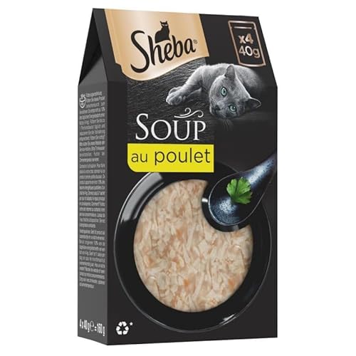 Animals Sheba Suppe mit Frischebeutel mit Hühnerfilets für Katzen, 4 x 40 g, 4 Stück