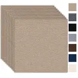 Teppichfliesen 30x30cm Teppichfliesen Selbstklebend - 10 Stück Set - 0.9m² - Teppichboden, Teppich Fliesen mit Rückendeckung, Strapazierfähiger Teppich Bodenbelag für Wohnung, Büro, Gewerbe, Hellbraun