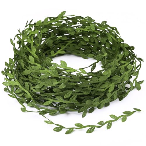 GWHOLE 20 Meter Reben Künstlich Weinreben Buchs-Girlande Buchsgirlande Efeugirlanden Deko Ranken Geschenkband Rattan Girlande Blätter Reben Dekoration Wand für Hochzeit Hause Garten Kommunion