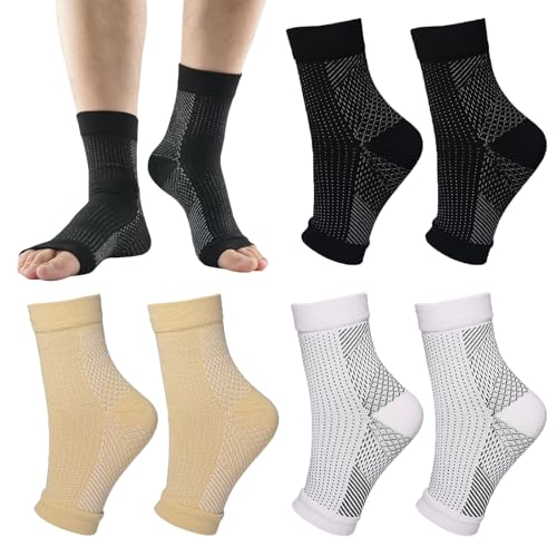EnixwH 3 Paar Orthopädische Kompressionssocken Damen Herren, Plantarfasziitis Socken, Kompressionssocken Gegen Fersensporn und Plantarfasziitis, und Neuropathie Knöchelbandage, Bei Schwellungen