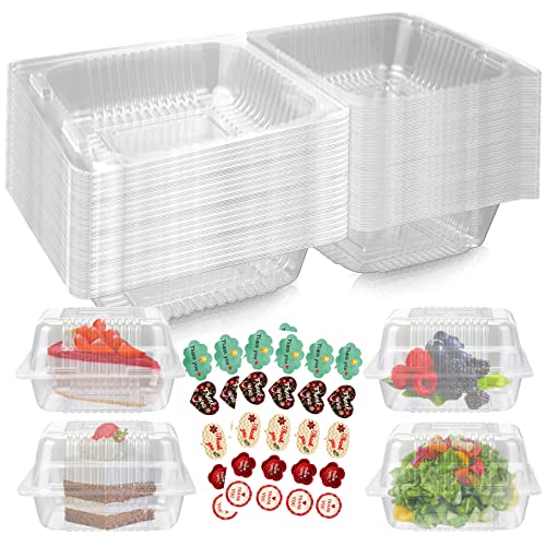 Surflyee 50 Stück Cupcake-Boxen Klare, Einzelne Kuchenboxen, 4.2 Inch Individuelle Cupcake-Box für Große Muffins, Salat, Käse, Kuchen, Pasta, Geeignet für Geschenke, Party, Hochzeit, Konditorei