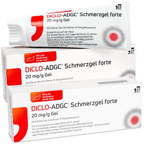 DICLO-ADGC® Schmerzgel forte 2x 100g Doppelpack - effektive Schmerzlinderung - Behandlung von leichten bis mäßig starken Schmerzen bei akuten Zerrungen, Verstauchungen oder Prellungen