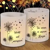 12 Stück Trauerlicht Beerdigung, Windlicht Tischdeko Trauerkerze Personalisiert, Erinnerungslicht Trauerfeier Deko, Trostlicht mit Spruch Geliebt und unvergessen, Trauer Beerdigung Geschenk