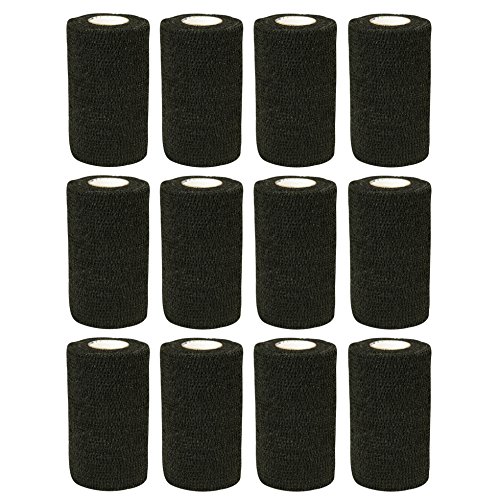 COBOX Haftbandage, Tierarztverband, selbsthaftende Bandagen zur ersten Hilfe, 12 Rollen, je 10 cm x 4,5 m