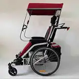 CAULO Fahrradanhänger für Erwachsene, Rollstuhl, Fahrrad, Aluminiumlegierung, hinterer Anhänger, Stoßdämpfung, komfortabler Traktor, multifunktionaler Wagen (Red)