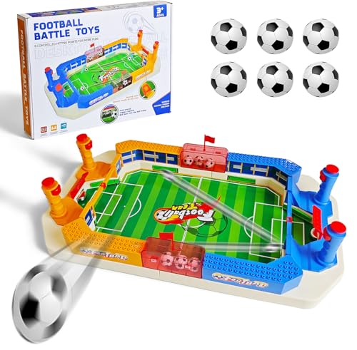 COCOSY Mini Tischfußballspiel mit 6 Fußbälle, Hockey Brettspiel 55x30x15CM, Tischhockey, Doppelkampf Schnell Bouncing Brettspiel, and Portable Schachbrett Set - Perfect Presents for All Ages