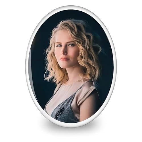 ADFSTONE Personalized Ceramic Photo for Headstone, Waterproof Picture Frame for Grave Custom Cemetery Tombstone Pictures Porcelain Cameo Funeral Portrait Memorial Monument Photo for Burial Stone Oval