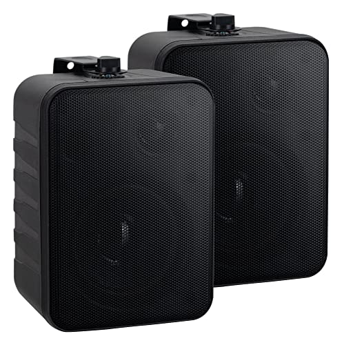McGrey One Control BK MKIII Lautsprecher Paar - Kompakt-Boxen für Installation, Studio oder HiFi-Anwendung - 10 Watt RMS - 4" Woofer, 0,5" Hochtöner - Inkl. Montagebügel zur Wandbefestigung - Schwarz
