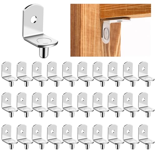 30 Stück L-Form Regalbodenträger, Metall Unsichtbar Regalhalterung,Langlebig Bodenträger Halter für Bücherregale, Kleiderständer, Schränke