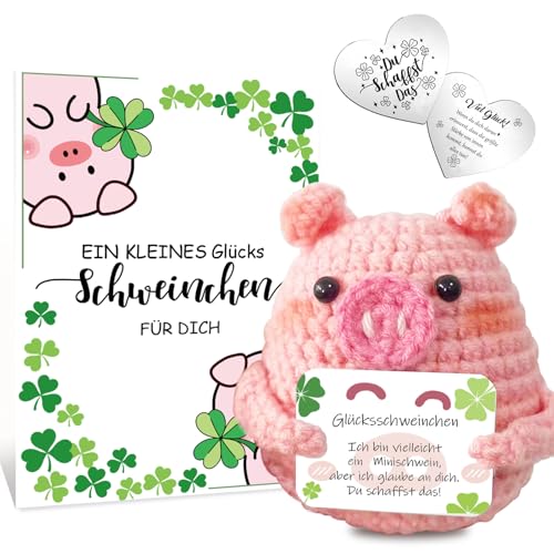 Glücksbringer, Glücksschweinchen, Geschenk, Positive Kartoffel, Pocket Hug, Glücksbringer Prüfung, Glücksbringer Op, Ostergeschenke, Spirituelle Geschenke, Gute Besserung, Viel Glück Geschenke