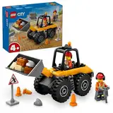 LEGO City Radlader - Spielzeugbagger für Kleinkinder, Mädchen und Jungen ab 4 Jahren - Fahrzeug Spielset - Montessori Geschenkideen für die Vorschule - Set mit 2 Bauarbeiter Minifiguren 60450
