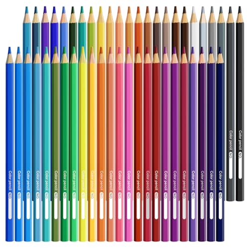 WISYOK Buntstift 48er set, Buntstifte Set mit 48 Farben, Sechseckige Farbstifte, Buntstifte Dicke, Holzstifte, Colored Pencils im Kartonetui, Buntstifte Schule für Schulanfänger