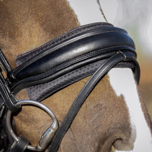 NETPROSHOP Atmungsaktive Nasenriemenunterlage, Nasenriemenpolster Air Mesh mit 5mm Memoryschaum Größe Pony Cob Full, Groesse:Pony