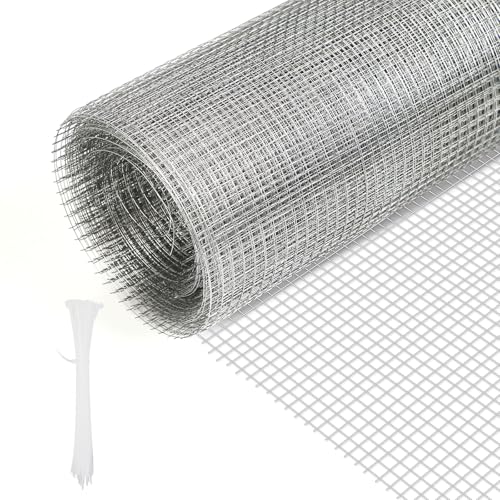 Wühlmausgitter 40cm x 7m, Maschendraht Verzinkt, Drahtgitter Feinmaschig 6 mm x 6 mm, Volierendraht für Hochbeet & Kleintiere, Mäusegitter, Hühnerdraht, Kaninchendraht, 0,6mm Drahtstärke