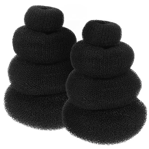 CANIGHT 8st Donut-haareisen Haarnetze Für Die Gastronomie Brotbackmaschine Haarknoten Haarnadel Griffe Schwanzhaarwerkzeug Tanz-haarnetz Für Dutt-mädchen Styler Stift Nylonseide Black