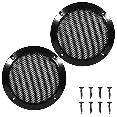 VOANZO 2 Stück 16,5 cm Lautsprecher-Grills Auto-Audio-Lautsprecher-Abdeckungen für Zuhause, Lautsprecher, Decken, Auto-Audio-Systeme, schwarz