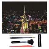 Generisch Scratch Art For Adults & Teens, Paint By Scratch 16 X 11.2 Inches, Scratch Off Paper Painting, Scratchart Kit Ornaments, Colorful Sketches Rainbow Scratch Art (New York)
