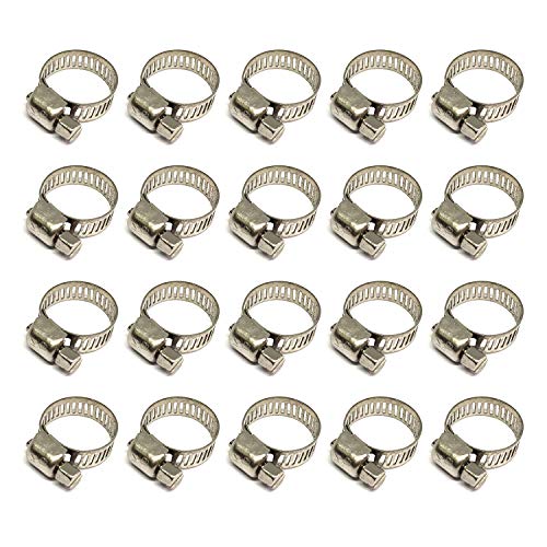 20 Stk Schlauchschelle Edelstahl 304 Clip für Soft Pipe Spannbereich 13-19mm, Bandbreite 8 mm, Robust und rostbeständig Rohrschellen