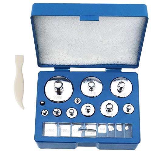 YINETTECH 19-TLG. Kalibrierungs Gramm Waagen Gewichte Kit mit 1 Pinzette 10 mg bis 200 g Digitalwaage Schmuck Wissenschaftslabor