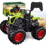 Ferngesteuerter Traktor Ferngesteuert ab 3 4 6 Jahre, 2.4GHz 1:16 Ferngesteuerter Monstertruck Ferngesteuert mit Licht, 8 Kanal Traktor Spielzeug ab 3 4 6 Jahre, Leicht zu Passierende Komplexe Gelände
