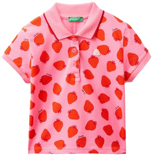 United Colors of Benetton Mädchen Poloshirt M/M 3lryg300q Polohemd, Rosa, 116 cm