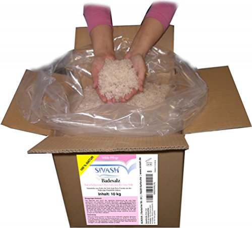 SIVASH-Badesalz - mildes Meersalz aus rosa Sole, unraffiniert, naturbelassen, 10kg Karton (20 Bäder). Rosa Sole-Farbe dank Beta-Carotin aus Mikroalge Dunaliella Salina. Schönes Badevergnügen auch bei Neurodermitis, Psoriasis, Rheuma