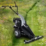 BRAST® Balkenmäher Benzin 3,5kW(4,8PS) mit Antrieb Schnittbreite 97cm Luft-Bereifung mit Geländeprofil Rasenmäher Hochgrasmäher Wiesen-Mäher 196ccm