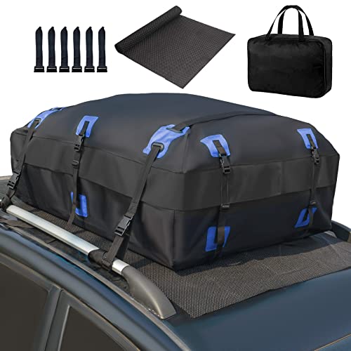 SUNORCHID Dachtasche Auto,Dachbox Auto 566 Liter,PVC Wasserdicht Faltbare Gepäckbox mit Antirutschmatte, 6 Türhaken, geeignet für PKW, Vans oder SUVs mit/ohne Dachträger