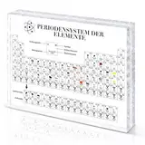 BIROYAL Periodensystem Mit Echten Elementen, Acryl Periodic Table mit 83 Elementen (16 x 12 x 2,7cm), Periodic Table with Real Elements, Periodensystem Display Geschenk für Lehrer Studenten Schüler
