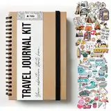 Travel Journal Scrapbook/Reisetagebuch Zum Ausfüllen, travelers notebook a5, bullet journal zubehör, travel gadgets, camping gadgets, reise geschenk auslandsaufenthalt, urlaubstagebuch erwachsene