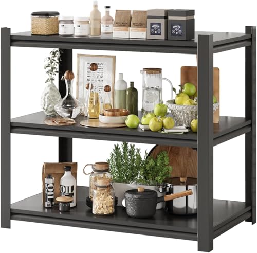 3-stöckiges Garagenregal, 680 kg, robuste Lagerregale, verstellbare 3-stöckige Metallregale für Lagerung, Garage, Industrie-Regal, Allzweckregale, 40,6 cm D x 35,5 cm B x 36 H, Schwarz, 10 Stück