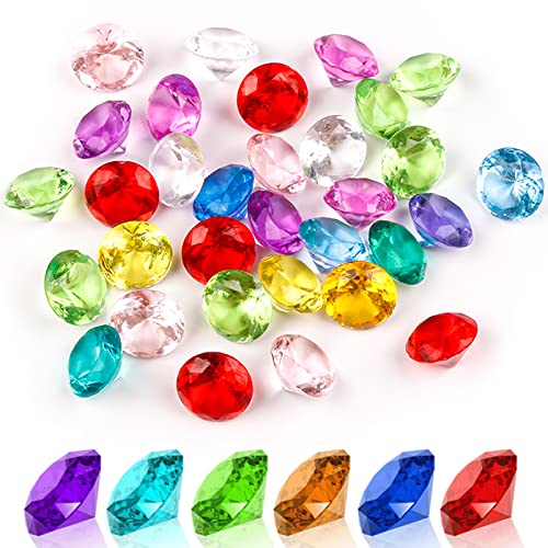 Zhenle Acryl Diamonds bunt 110 Stücke 20mm Transparent Kristalle Diamanten Deko Steine fur Vasen, Tischdeko, Party Mitgebsel, Hochzeit