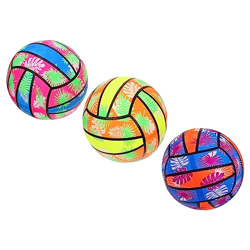 MOLUCKFU 3 Stück Aufblasbarer Wasser Volleyball Mit Glitzer Effekt Buntes Pool Spielzeug Für Strand Und Schwimmbad Ideal Für Kinder Und Erwachsene Zufällige Farben