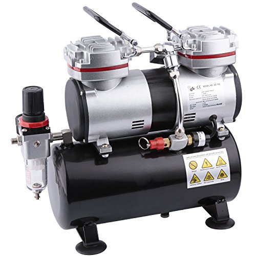 Fengda FD-196 Airbrush Mini Kompressor mit 3,5L Lufttank/Druckbehälter/ 6 bar/Auto Stop