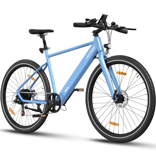 HITWAY E Bike 27.5 Zoll Elektrofahrrad,700c Rennrad City E Bike mit 36V 12Ah Abnehmbarem Akku, 250W Motor, 7 Gang E-Mountainbike, MTB Ebike für Erwachsene, Reichweite 40-80km