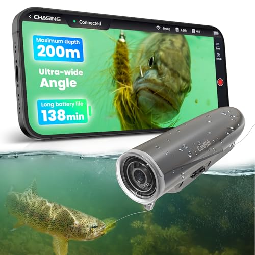 CanFish Fishing CamX Unterwasser-Fotografie Angeln, tragbare Fischfinder mit HD 1080P & 136° Ultra-Weitwinkel, 200M/656FT ROV Wasserdichte Unterwasserkamera für Angeln Meer Boot Mangel